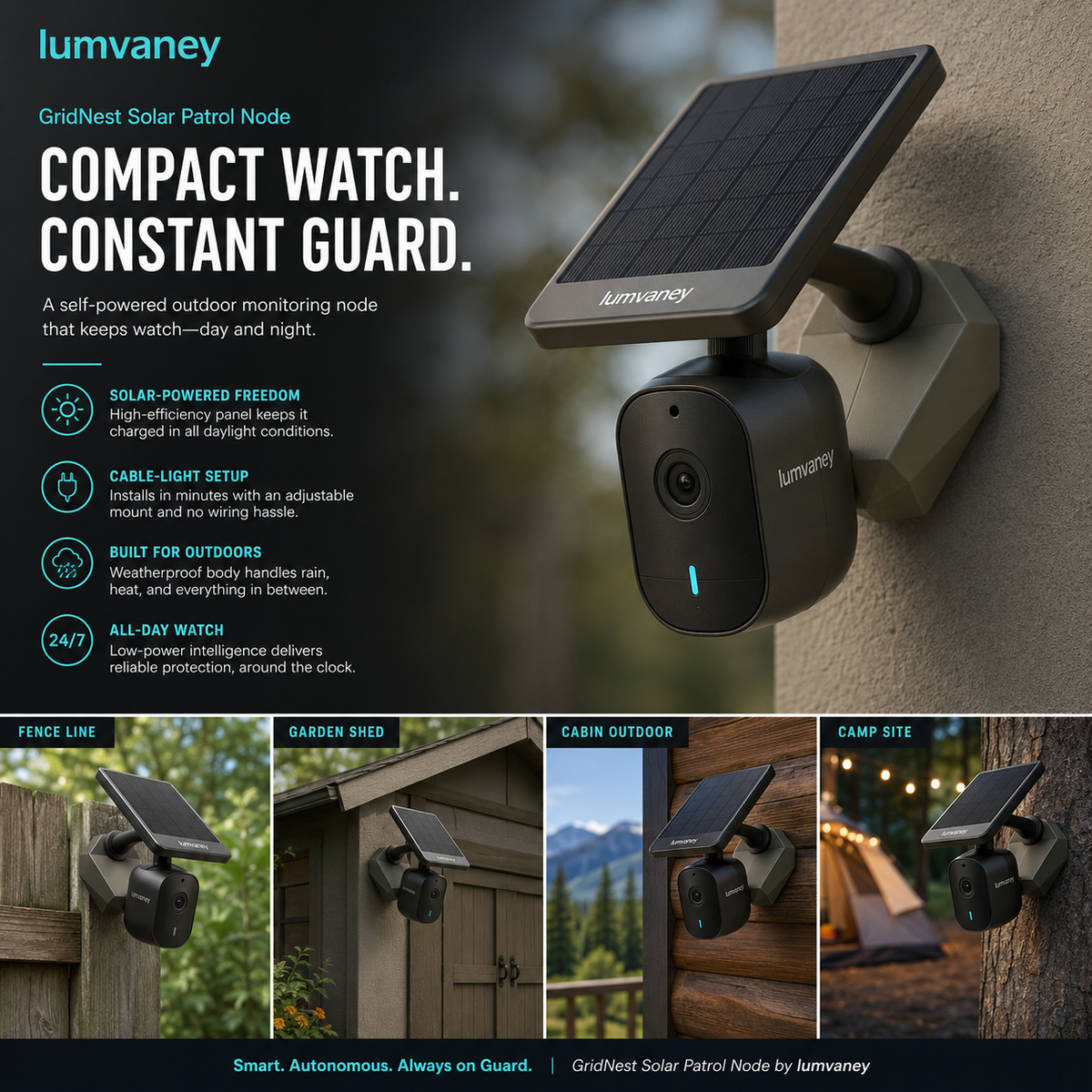 Lumvaney™ Compact Watch Constant Guard